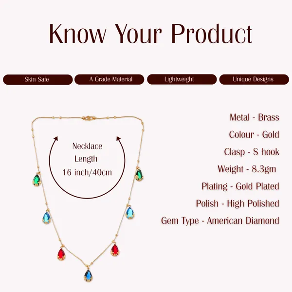 Multicolor_Crystal_Gold_Plated_Teardrop_Necklace_For_Women