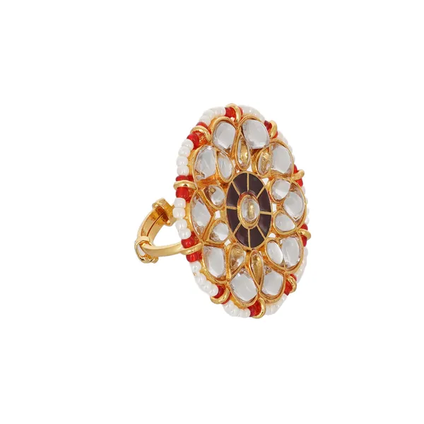 Gold_Plated_Kundan_Pearl_Adjustable_Ring_For_Women