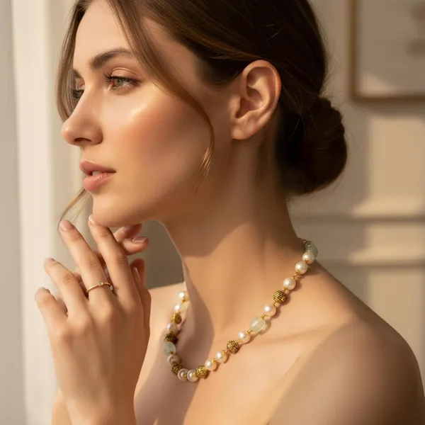 Pearl_And_Barrel_Beaded_Chain_Necklace_With_Gold_Plated_Balls_For_Women_Girls_Stylish_Crystal_Bead_Jewellery_Accessories