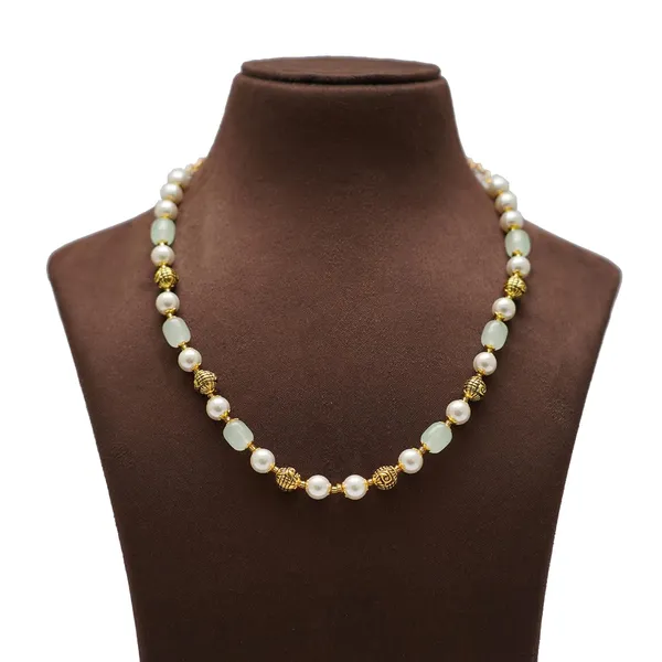 Pearl_And_Barrel_Beaded_Chain_Necklace_With_Gold_Plated_Balls_For_Women_Girls_Stylish_Crystal_Bead_Jewellery_Accessories