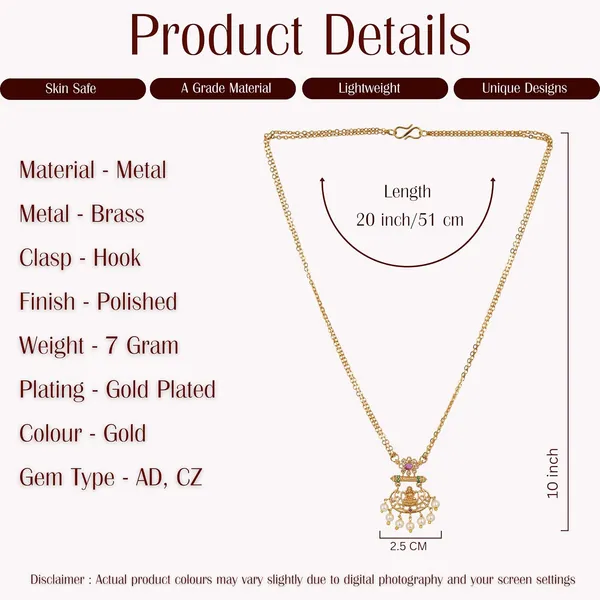 Long_Chain_Pendant_Necklace_With_Zircon_And_Pearl_Studded_Temple_Jewellery_Style_Lakshmi_Desing_Locket_And_Double_Chain