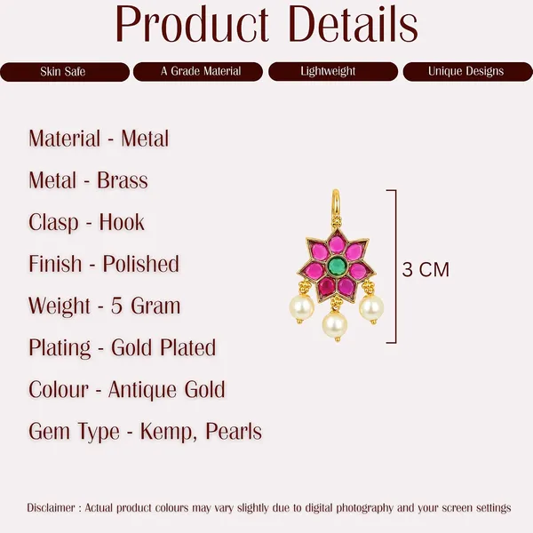 Star_Bugadi_Earrings_Non_Piercing_Clip_On_Ear_Cuff_With_Kundan_Kemp_Stone_Pearls_Ethnic_Jewellery_Women_And_Girls