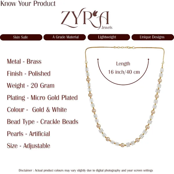 Stylish_Pearl_And_Square_Crackle_Bead_Necklace_With_Gold_Plated_Chain_Gift_For_Women_And_Girls