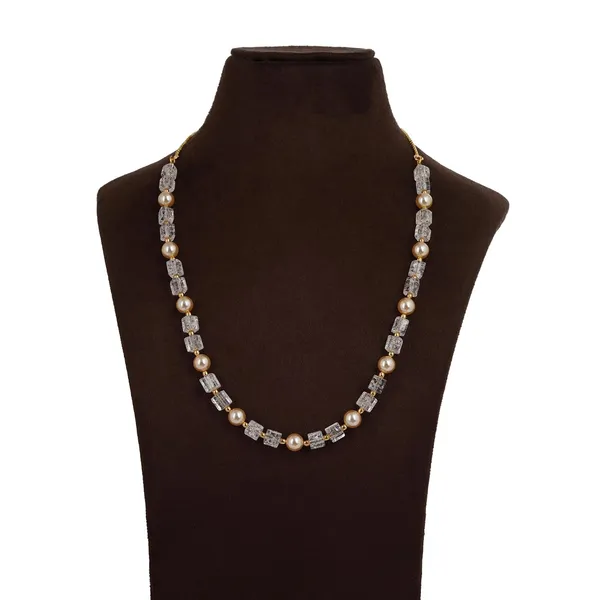 Stylish_Pearl_And_Square_Crackle_Bead_Necklace_With_Gold_Plated_Chain_Gift_For_Women_And_Girls