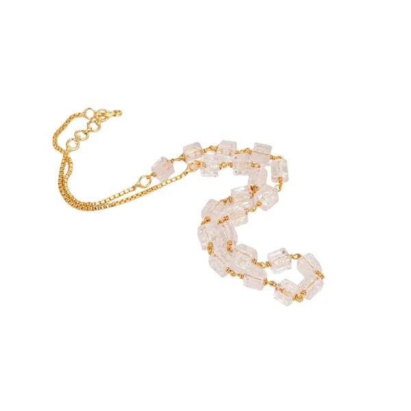 Stylish_Square_Crackle_Beaded_Gold_Plated_Necklace_Ice_Cube_Design_Trendy_Jewellery_Gift_For_Women_And_Girls