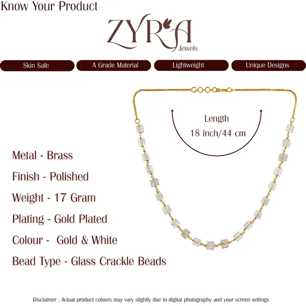 Stylish_Square_Crackle_Beaded_Gold_Plated_Necklace_Ice_Cube_Design_Trendy_Jewellery_Gift_For_Women_And_Girls