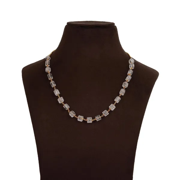 Stylish_Square_Crackle_Beaded_Gold_Plated_Necklace_Ice_Cube_Design_Trendy_Jewellery_Gift_For_Women_And_Girls