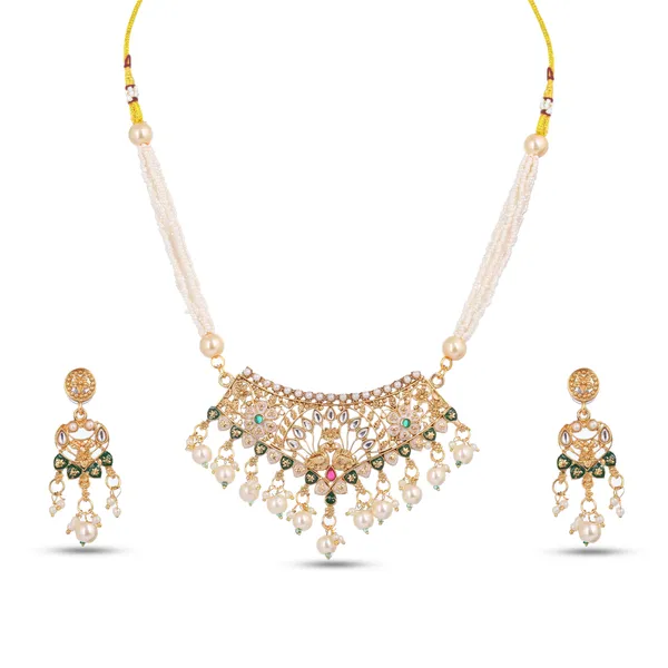 Kundan_Meenakari_Choker_Necklace_set_With_Earrings_Gold_Plated