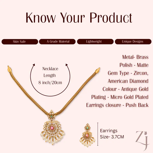 Gold_Plated_Kundan_Pearl_Drop_Necklace_Set_For_Women