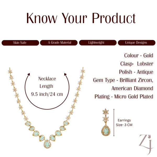 Gold_Micro_Plated_Aqua_Zircon_American_Diamond_Necklace_Set