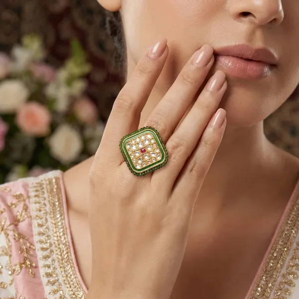 Gold_Plated_Brass_Kundan_Beaded_Ring_For_Women