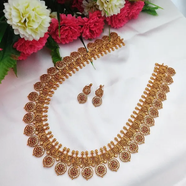 Gold_Plated_Temple_Jewellery_Necklace_Set_With_Earrings_For_Women