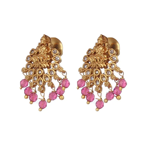 Gold_Pink_Stone_Lakshmi_Deity_Chandbali_Earrings_For_Women