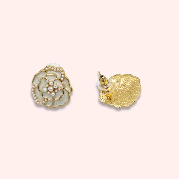 Gold_Pearl_Embellished_Stud_Earrings_For_Women