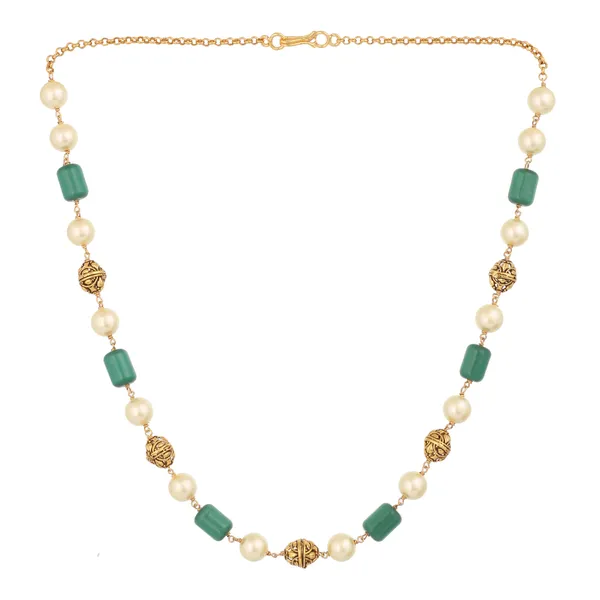 Gold_Pearl_Green_Stone_Beaded_Necklace_For_Women