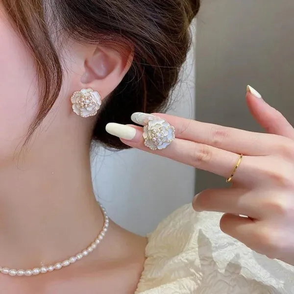 Gold_Pearl_Embellished_Stud_Earrings_For_Women