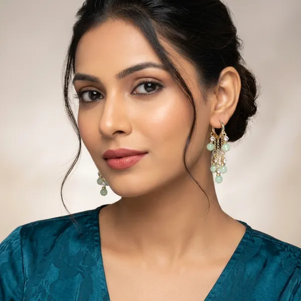 Gold_Plated_Green_Stone_Crystal_Chandelier_Hoop_Earrings_For_Women