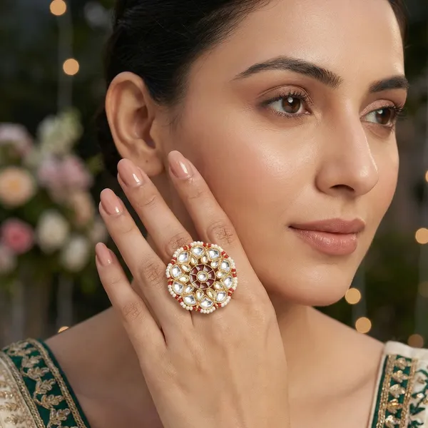Gold_Plated_Kundan_Pearl_Adjustable_Ring_For_Women