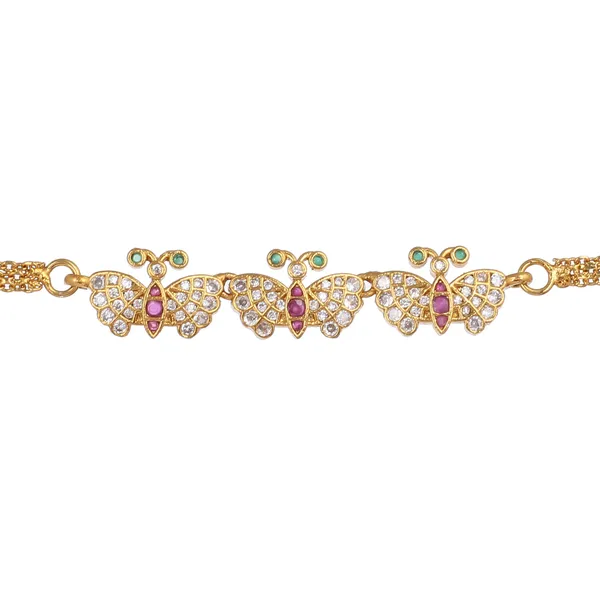 Gold_Plated_Butterfly_Design_Bracelet_With_Pink_Stones