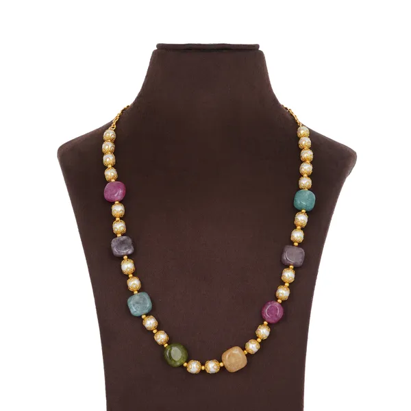 Gold_Plated_Multi_Colour_Beaded_Necklace_For_Women
