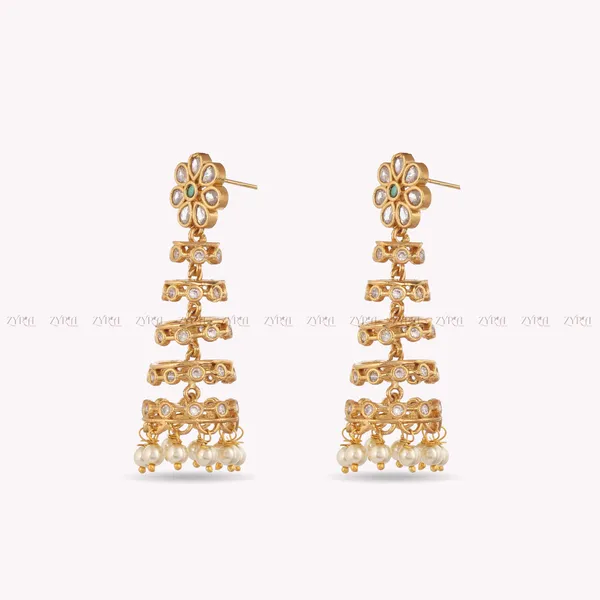 Antique_Gold_Plated_Zircon_Pearl_Jhumka_Earrings_For_Women