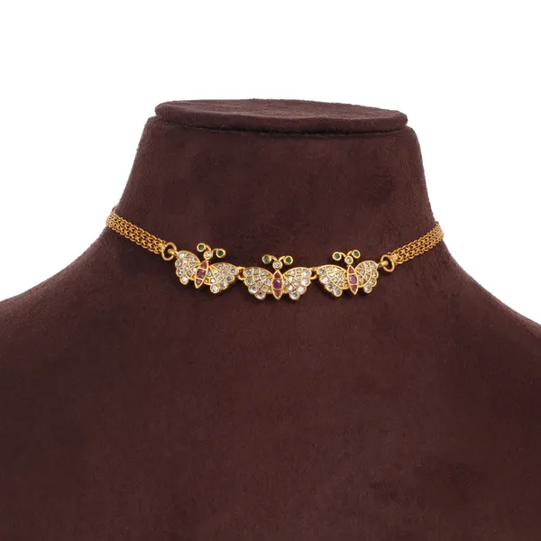Gold_Plated_Butterfly_Design_Bracelet_With_Pink_Stones