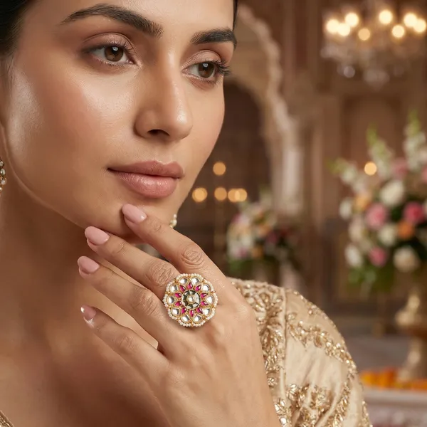 Gold_Plated_Brass_Kundan_Pearl_Adjustable_Ring_For_Women