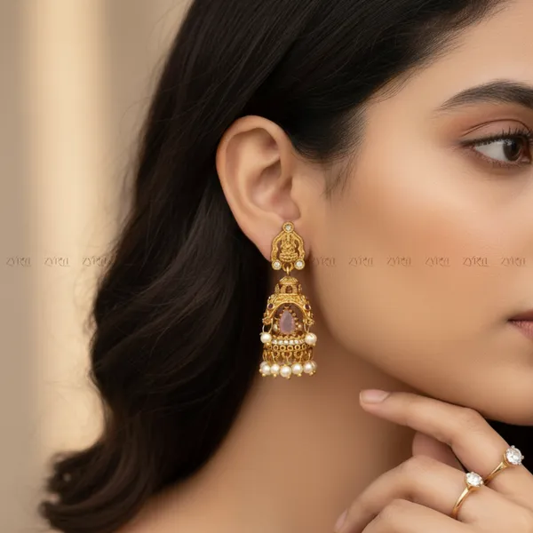 Gold_Plated_Pink_Stone_Pearl_Drop_Jhumka_Earrings_For_Women