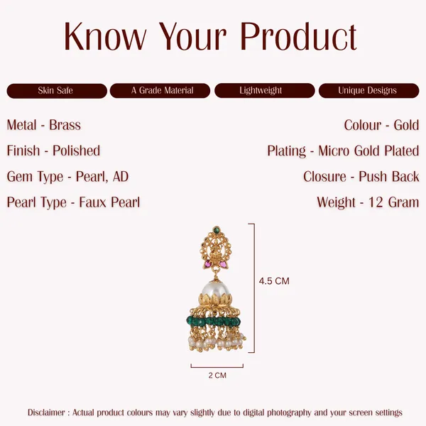 Pearl_&_Lakshmi_Devi_Jhumka_Earrings_Micro_Gold_Plated