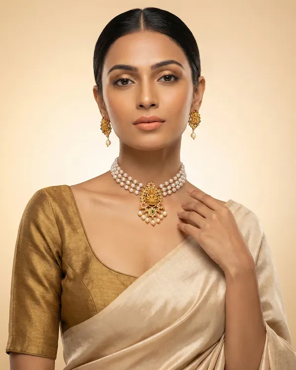Gold_Pearl_Temple_Design_Necklace_Set_With_Earrings_For_Women