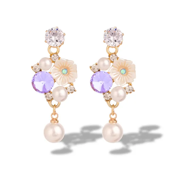 Gold_Tone_Pearl_Crystal_Floral_Drop_Earrings_For_Women