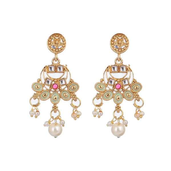 Kundan_Meenakari_Floral_Choker_Necklace_set_With_Earrings_Gold_Plated