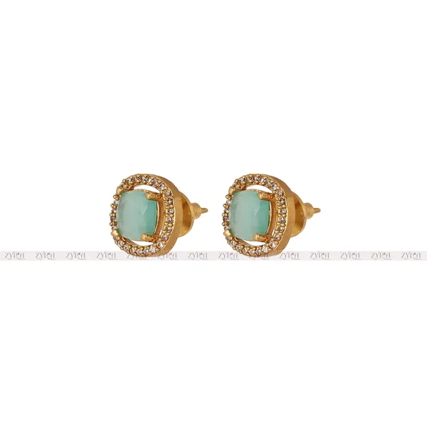 Gold_Plated_Turquoise_Stone_Choker_Necklace_Set_For_Women