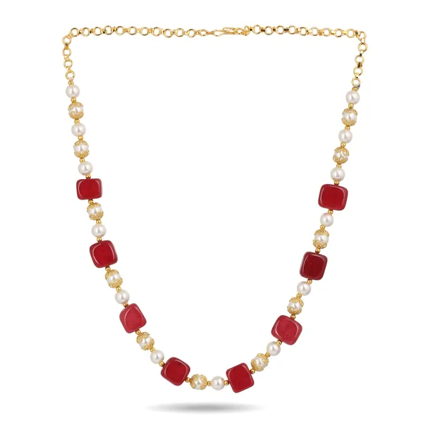 Red_Stone_Pearl_Gold_Chain_Necklace_For_Women