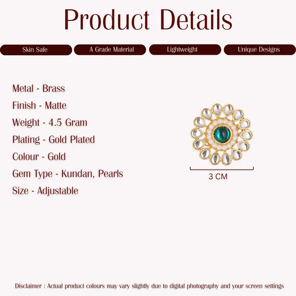 Gold_Plated_Kundan_Pearl_Green_Stone_Adjustable_Finger_Ring_For_Women