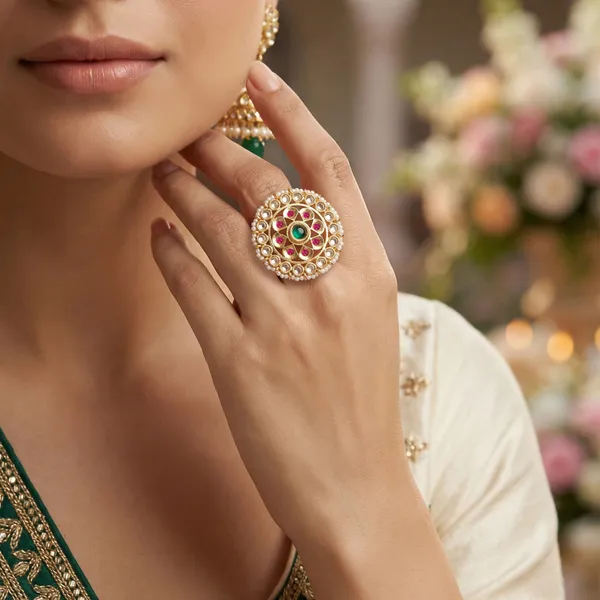 Gold_Plated_Brass_Kundan_Pearl_Adjustable_Ring_For_Women