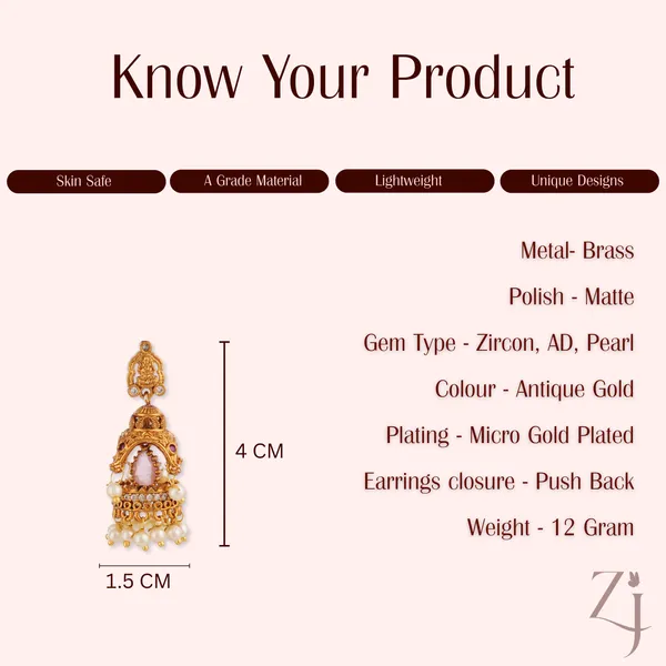 Gold_Plated_Pink_Stone_Pearl_Drop_Jhumka_Earrings_For_Women
