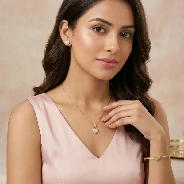 Gold_Plated_Zircon_Heart_Necklace_Bracelet_Earrings_Jewellery_Set