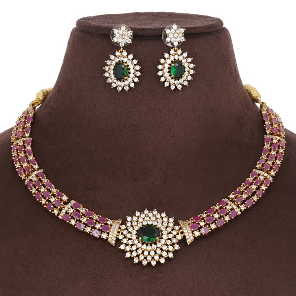 Green_Stone_American_Diamond_Necklace_Set_With_Earrings