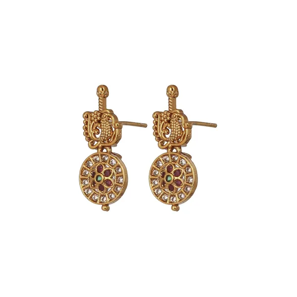 Gold_Plated_Antique_Brass_Necklace_Set_With_Ad_Cz_Stones