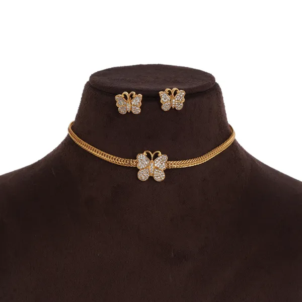 Gold_Plated_Cubic_Zirconia_Butterfly_Necklace_Set