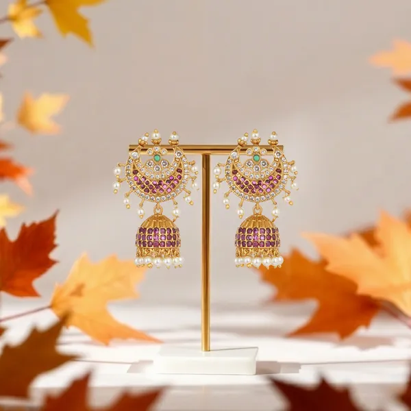 Gold_Tone_Ruby_Studded_Chandbali_Jhumka_Earrings_For_Women