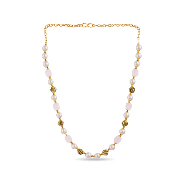 Gold_Plated_Pearl_Crystal_Bead_Necklace_For_Women