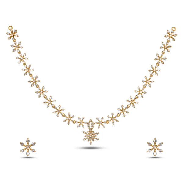 Gold_Floral_Crystal_Necklace_And_Earring_Set_For_Women