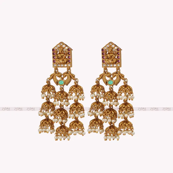 Antique_Gold_Micro_Plated_Goddess_Jhumka_Earrings_For_Women