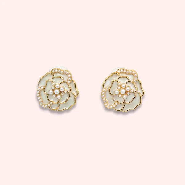 Gold_Pearl_Embellished_Stud_Earrings_For_Women