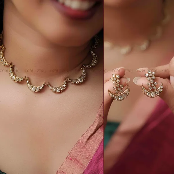Gold_Plated_Stone_Studded_Crescent_Moon_Necklace_Set_For_Women
