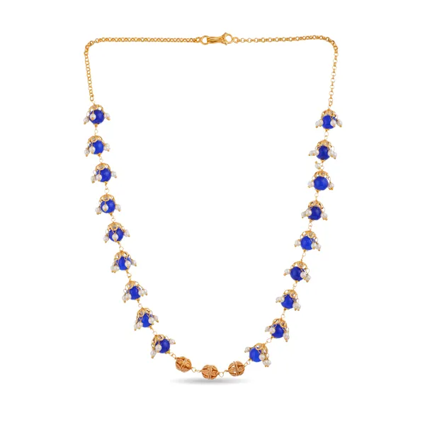 Antique_Gold_Brass_Blue_Crystal_Beads_Necklace_For_Women