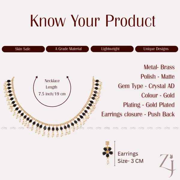 Gold_Plated_Black_Stone_Pearl_Drop_AD_Choker_Necklace_Set