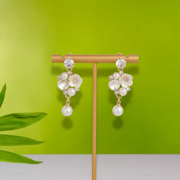 Gold_Plated_Crystal_Pearl_Drop_Earrings_For_Women